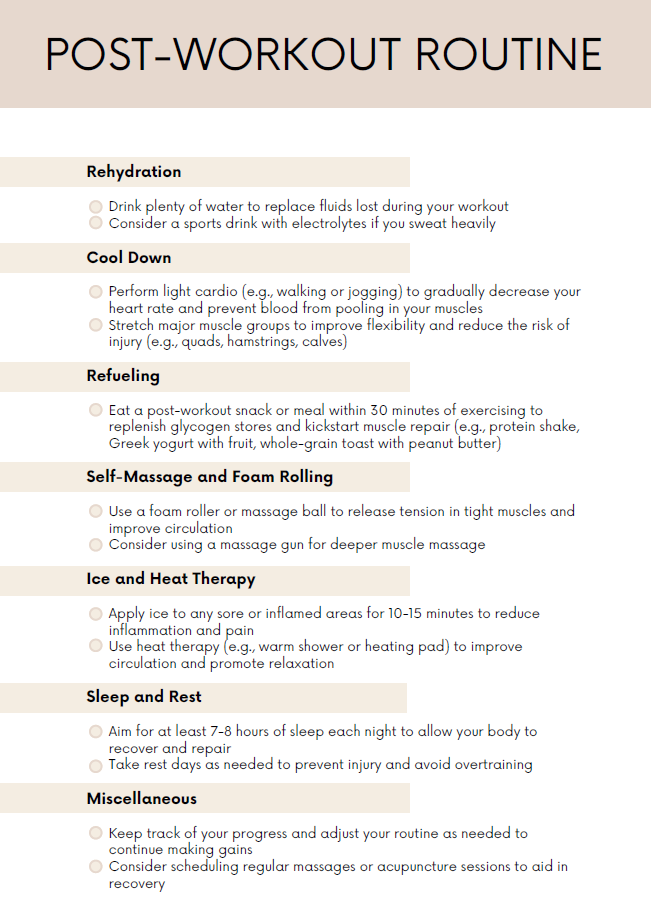 Fitness Checklists