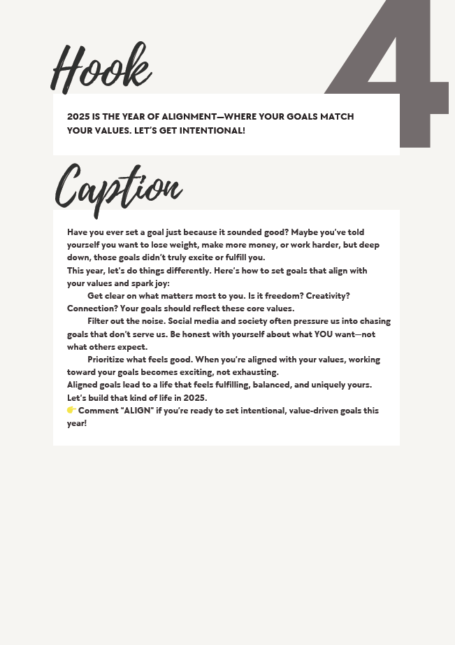 Goal Setting - 30 Day Caption Pack
