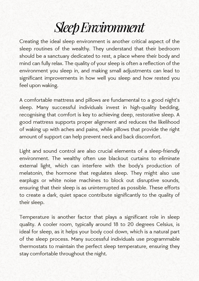 The Millionaire's Sleep Routine