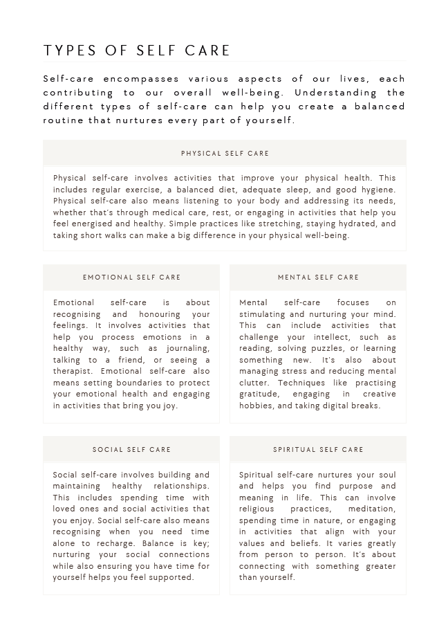 Self Care Workbook